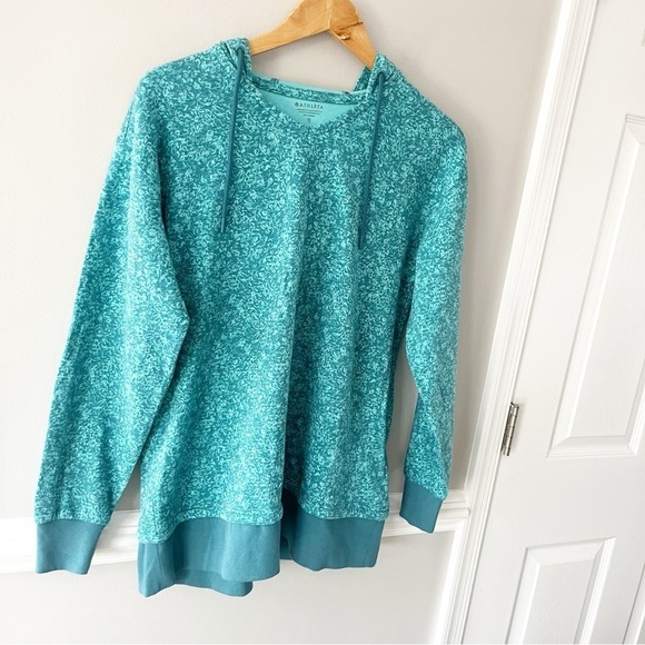 Athleta Sundown Alliance Hoodie Sweatshirt Aqua Blue Teal Pullover Size XS - Picture 5 of 8